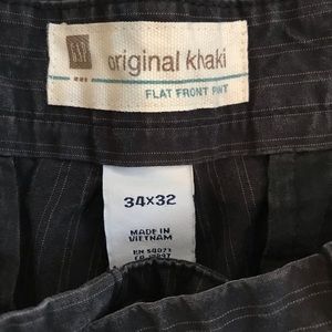 Men’s flat front pinstripe khakis